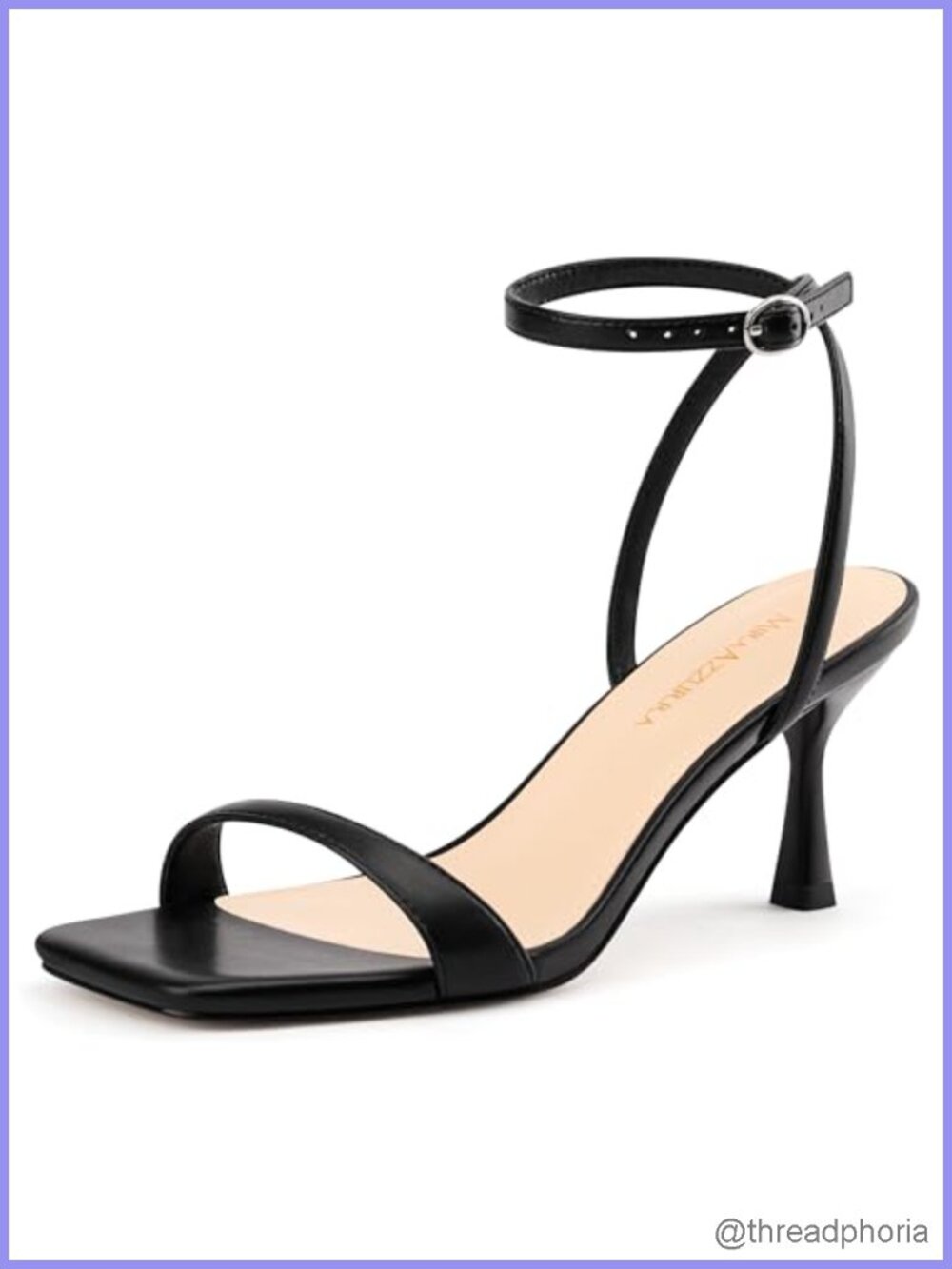 Faux Leather Strappy Kitten Heels Square Toe Adjustable Ankle Strap
